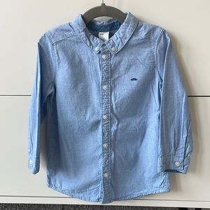 Blue button down long sleeve shirt